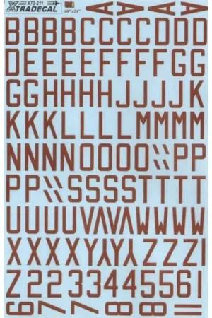 Beste Prijs Sticker RAF WWII bomber Dull red code letters high 48 x 30 x 6 stroke.Was MD081.MD083 Red numbers 48 and 8 serials now renumbe