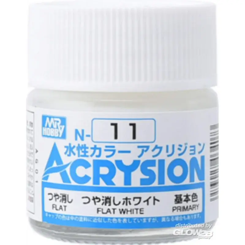 Mr Hobby -Gunze Acrysion (10 ml) Flat White Acrylverf Direct Beschikbaar