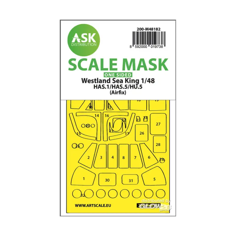 Betrouwbaar Westland Sea King HAS.1/HAS.5/HU.5 one-sided express fit mask for Airfix