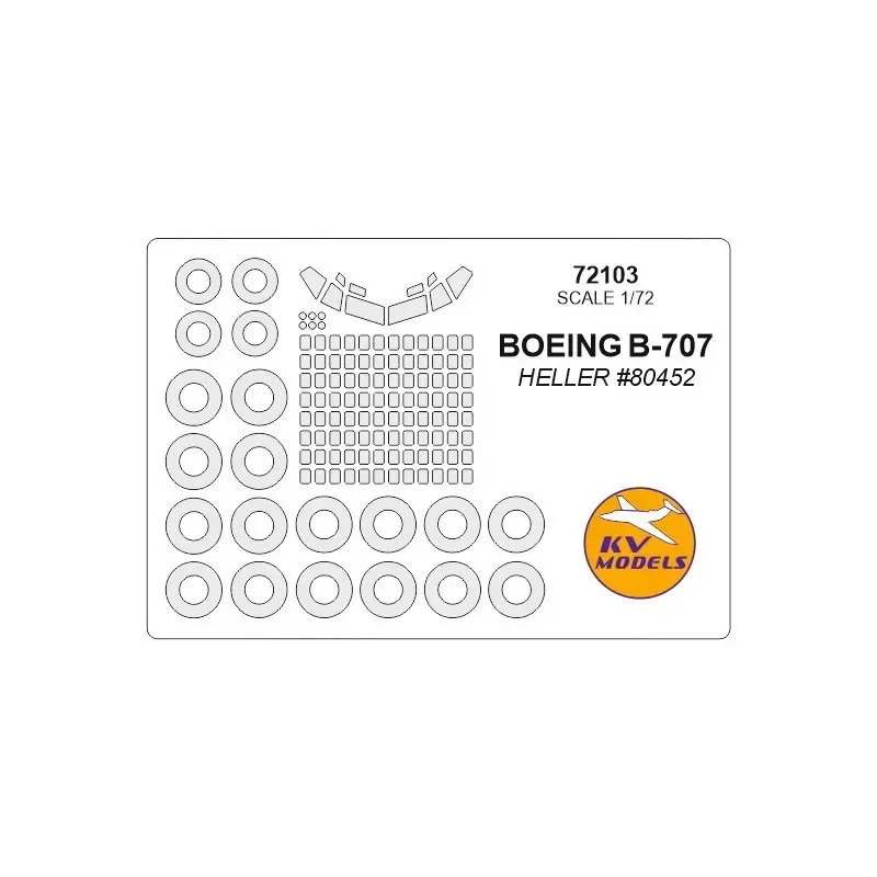 Dagaanbieding Boeing 707 + wielenmaskers (ontworpen voor gebruik met Heller HE80452-kits) Accessoire