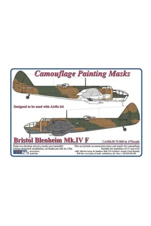 Bristol Blenheim Mk.IV camouflagepatroon verfmasker (ontworpen voor gebruik met Airfix kits) Alleen Vandaag