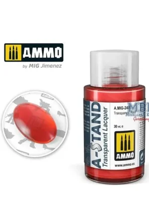 A-STAND Transparent Red - 30ml Enamel Paint f. air Acrylverf Direct Verzonden