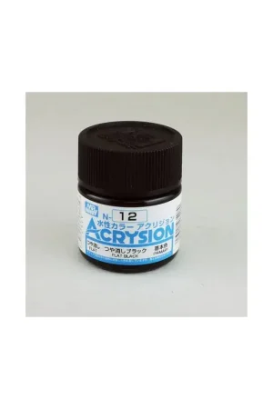 Tijdelijk Beschikbaar Mr Hobby -Gunze Acrysion (10 ml) Flat Black Acrylverf