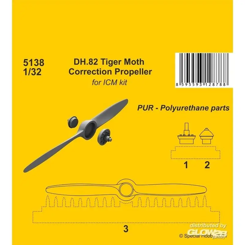 DH.82 Tiger Moth Correction Propeller (ICM-kit) Accessoire Favoriet