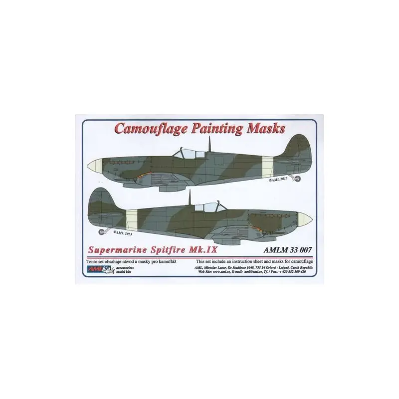 Voordeelprijs Supermarine Spitfire Mk.IXc camouflagepatroon verfmasker (ontworpen voor gebruik met Tamiya kits)