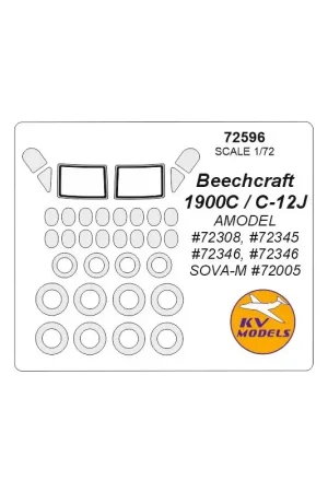 Beechcraft 1900C / C-12J Huron + wielenmaskers (ontworpen voor gebruik met A-Model AMU72308, AMU72345, AMU72346, AMU72346 en SOV Direct Verzonden