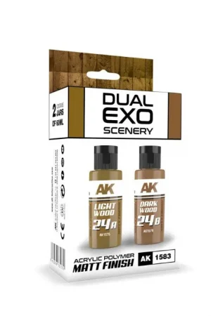 AK Interactive: LIGHT WOOD & DARK WOOD DUAL EXO Set Acrylverf Hoge Kwaliteit
