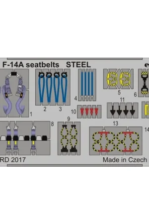 Grumman F-14A Tomcat seatbelts STEEL (ontworpen voor gebruik met Tamiya kits) Accessoire Alleen Vandaag