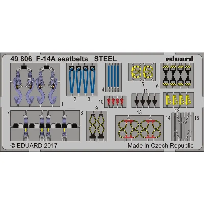 Grumman F-14A Tomcat seatbelts STEEL (ontworpen voor gebruik met Tamiya kits) Accessoire Alleen Vandaag