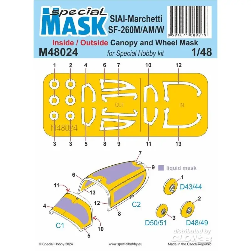 Rechtstreeks Van De Fabrikant SIAI-Marchetti SF-260M/AM/W INSIDE/OUTSIDE MASK Schaalmodel