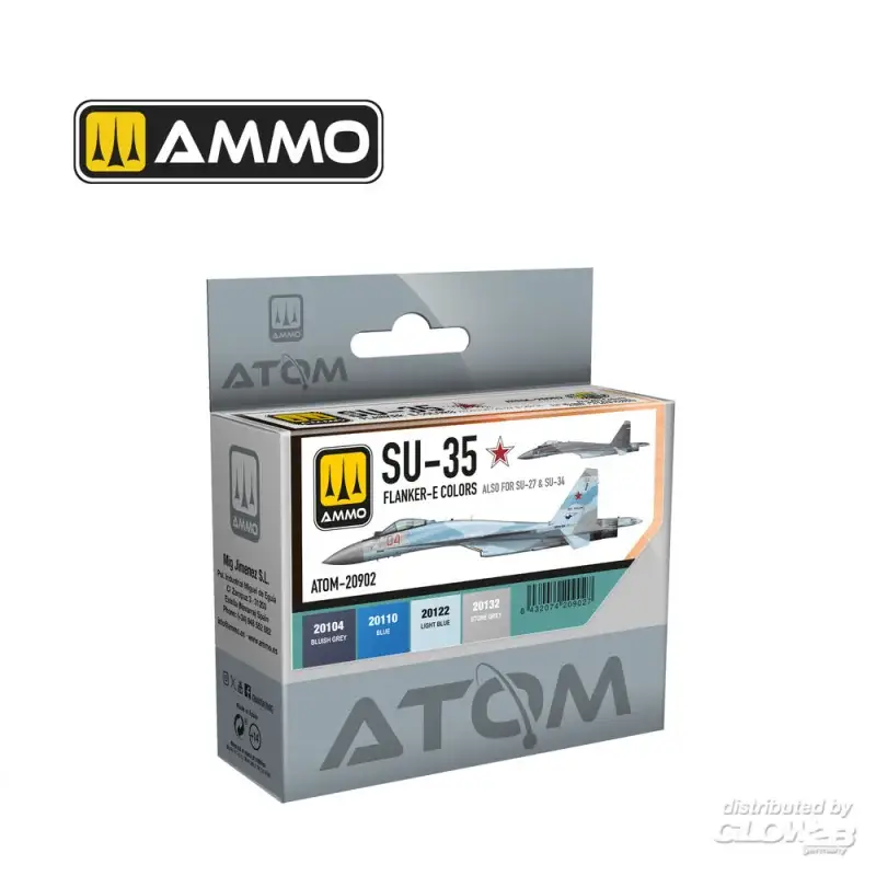 ATOM SU-35 FLANKER-E Colors Set (also for SU-27 and SU-34) Acrylverf Seizoensaanbieding