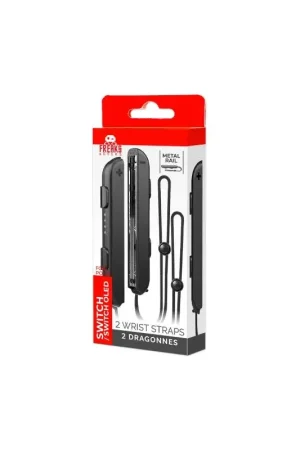 Pair of Wrist Straps for Joy-Con - Metal Rail - Black Dagaanbieding