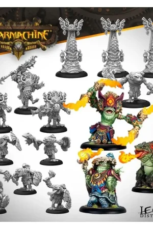 Koop Online Warmachine - Southern Kriels Fire Tongue Warriors Cadre Figuur spellet