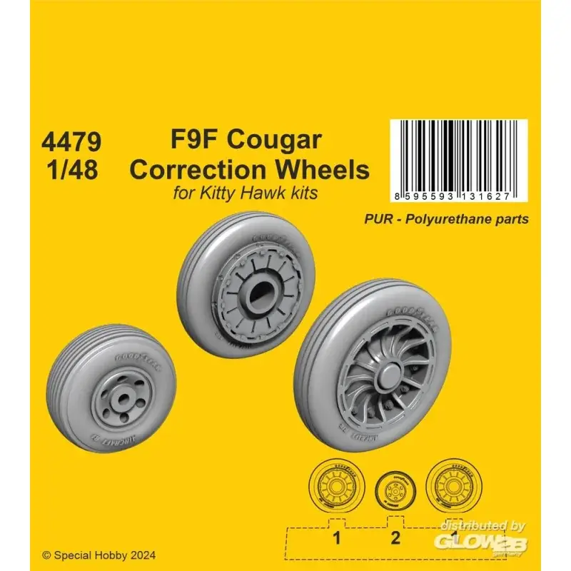 Actieprijs F9F Cougar Correction Wheels / for Kitty Hawk kits Accessoire