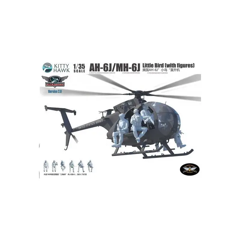 Koop Vandaag Plastic model of MH-6 Little Bird helicopter with figures 1:35 Schaalmodel