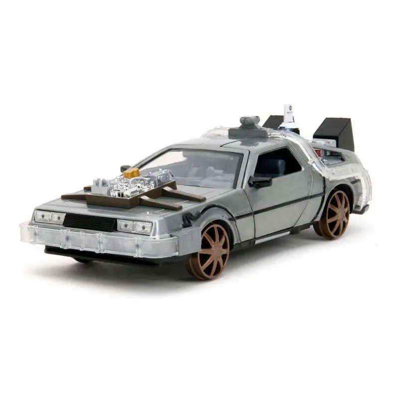 Laatste Kans Back to the Future III DeLorean Time Machine Railroad Wheels 1/24 metal Hollywood Rides