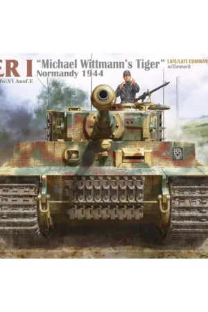 TIGER I Sd.Kfz.181 Pz.Kpfw.VI Ausf.E “Michael Wittmann's Tiger Normandy 1944,LATE COMMAND-PROD. w/Zimmerit (2 in 1) Gecertificeerd