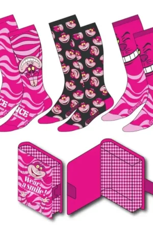 Gereduceerde Prijs Alice in Wonderland - Cheshire Cat - Pack of 3 Pairs of Socks (Size 36-43)