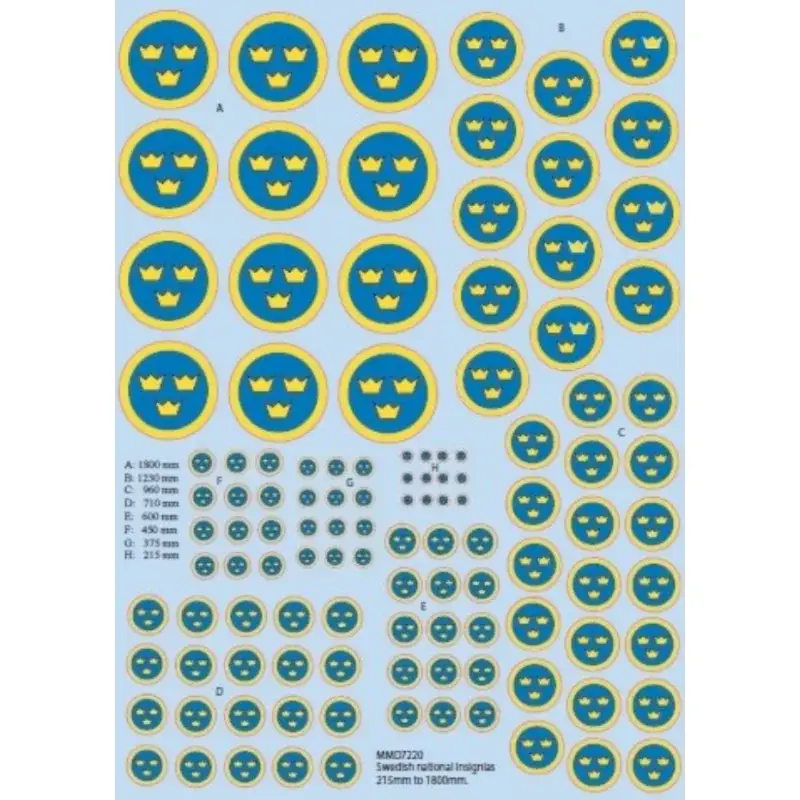 Swedish airforce national insignia Decal Direct Beschikbaar