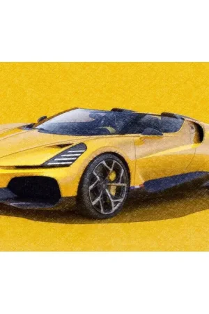 Dagaanbieding 1/18 BUGATTI MISTRAL-Geel NIEUW FA 24 Miniatuur