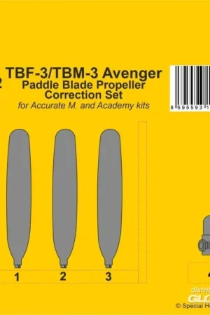 TBF-3/TBM-3 Avenger Paddle Blade Propeller Correction Set 1/48 for Accurate/Academy kits Shop Nu