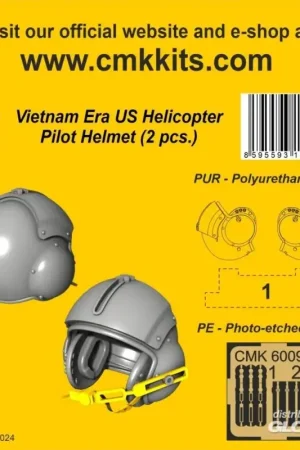 Vietnam Era US Helicopter Pilot Helmet (2 pcs.) 1/35 Accessoire Beperkte Voorraad
