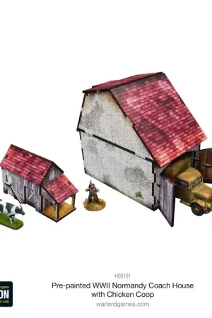 Superprijs Pre-painted WWII Normandy Coach House with Chicken Coop Figuur spellet