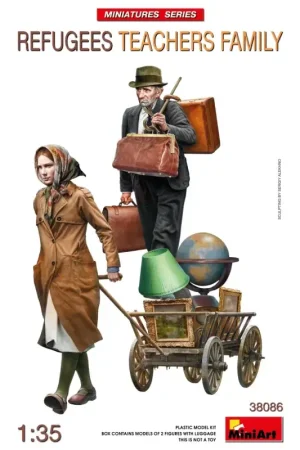 Betrouwbaar Refugees teachers familybox contains models of 2 figures with luggage Figuren