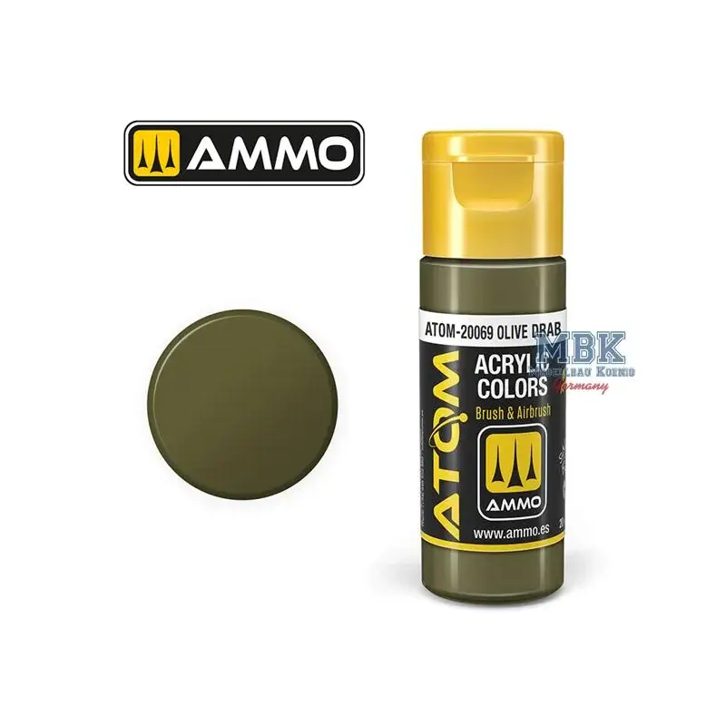 Laatste Versie ATOM COLOR Olive Drab Acrylverf