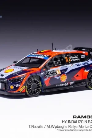 Koopje Hyundai i20 n 11 neuville/wydaeghe rallye wrc1 monte carlo 2023 Miniatuur