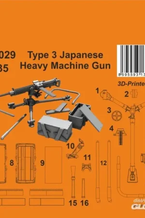 Flitsaanbieding Type 3 Japanese Heavy Machine Gun 1/35 Model van vuurwapen