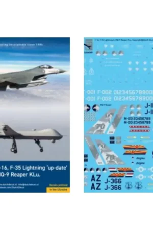 Sticker F-16, F-35, MQ-9 KLu Decal Lage Kosten