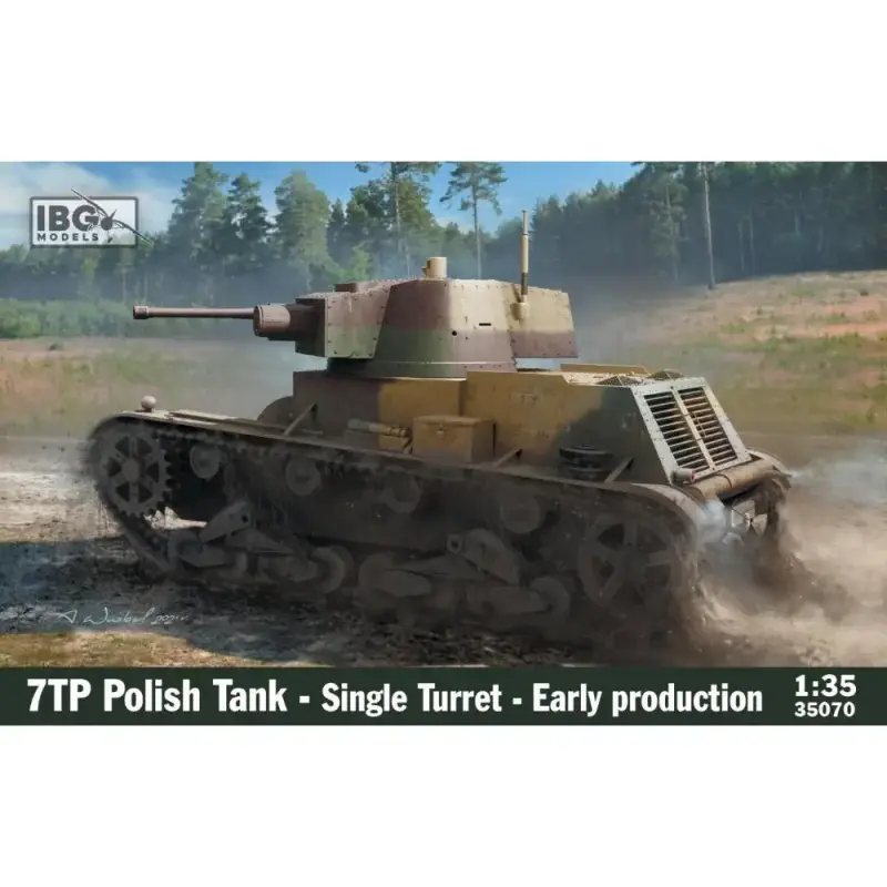 Laatste Versie IBG MODELS: 1/35; 7TP Polish Tank - Single Turret - Early Production Schaalmodel