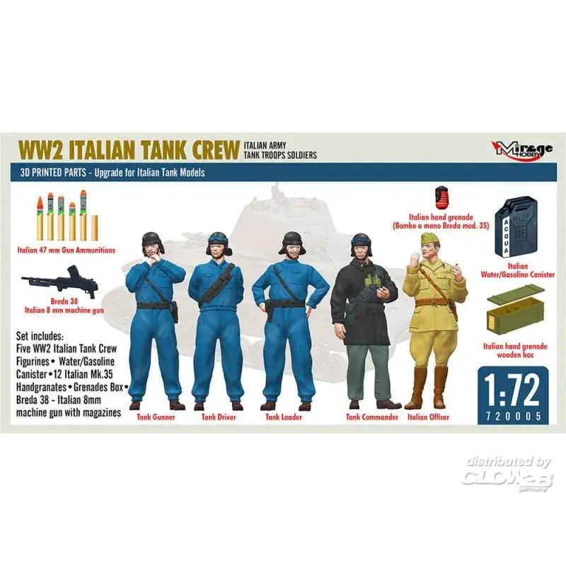 Ww2 italian tank crew with equipment Figuren Gereduceerde Prijs