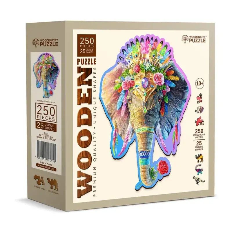 Houten stadspuzzel: ELEGANT OLIFANT 250/25, houten, 8+ Gratis Retour