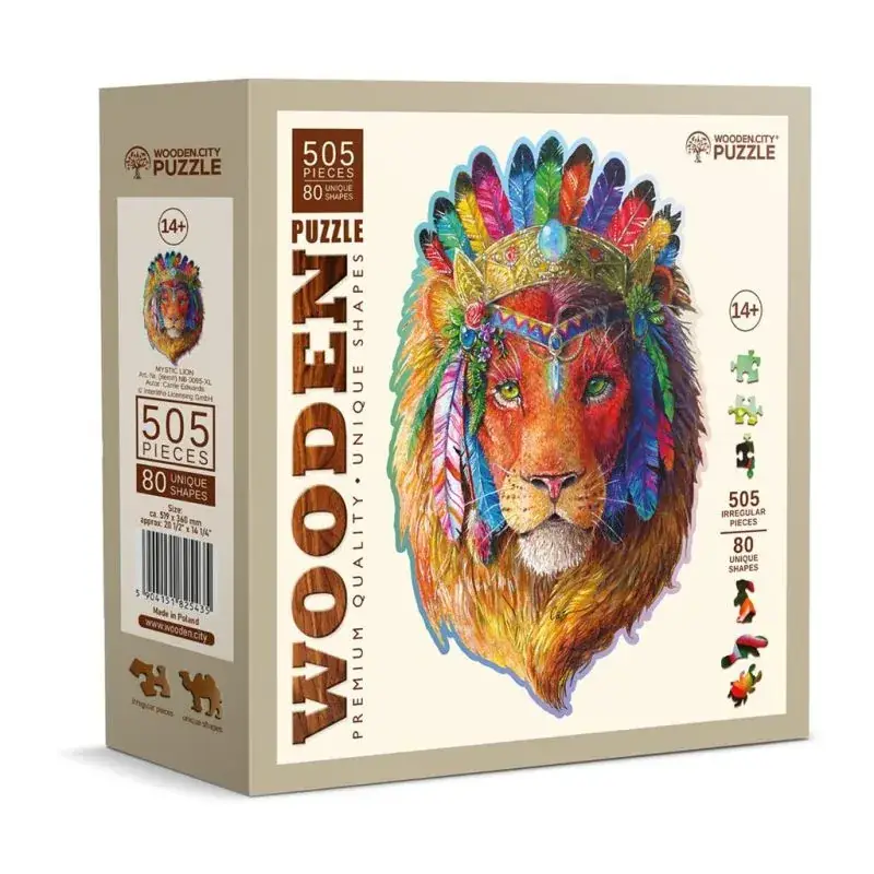 Fabrieksprijs Houten stadspuzzel: MYSTIC LION 505/80, houten, 8+