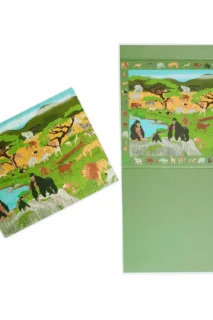 Magnetische kraspuzzel: ONTDEKKING - SAVANA 80 stuks 24,5x30,5cm (opgevouwen), 52,3x30,5cm (uitgevouwen), 2-in-1: puzzel- en zoe Betaalbaar