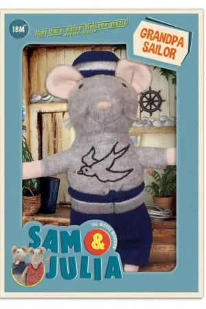 Op = Op Sam&Julia PLUCHE: SAILOR GROOTVADER POP 13cm, in doos, 18m+ Poppe