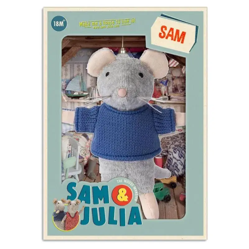 Sam&Julia PLUCHE: SAM POP 12 cm, in doos, 18 m+ Poppe Gratis Retour