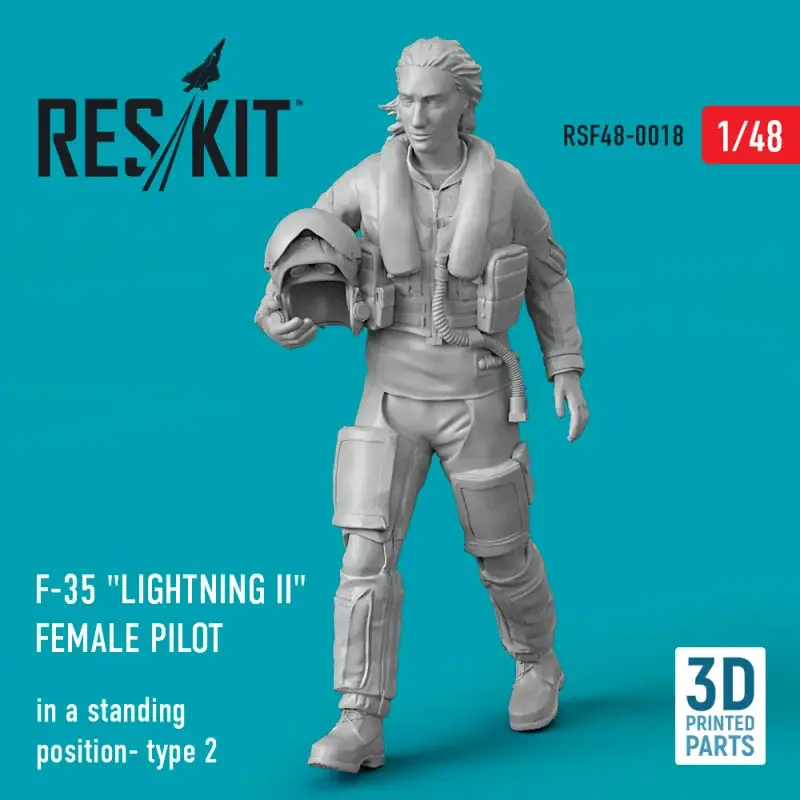 F-35 'Lightning II' female pilot (in a standing position- type 2) (3D Printed) Figuren Laatste Kans