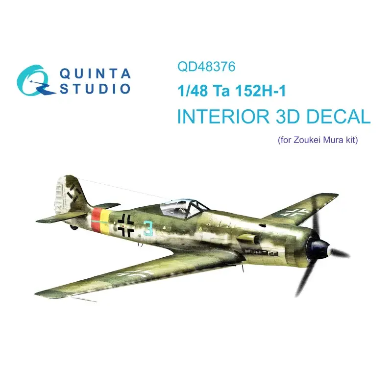Focke-Wulf Ta-152H 3D-Printed & colored Interior on decal paper (designed to be used with Zoulei-Mura kits) Beperkt Aanbod