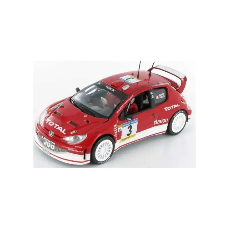 Flitsaanbieding Peugeot 206 wrc panizzi catalonia 2003 Miniatuur