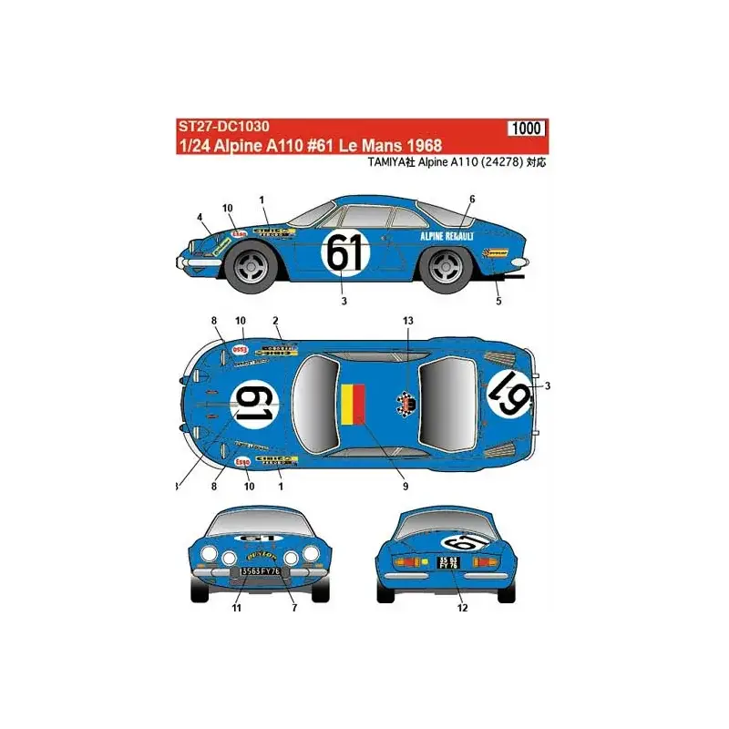 Gereduceerde Prijs Renault alpine a110 Decal