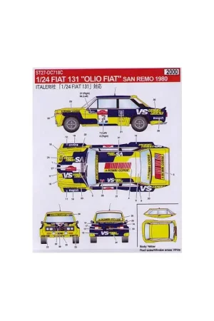 Fiat 131 olio fiat san remo 1980 Decal Beste Prijs