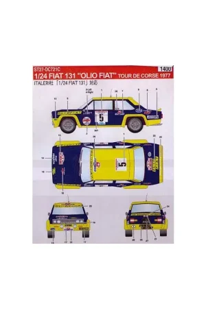 Fiat 131 factory color corse 1977 Decal Hoge Kwaliteit
