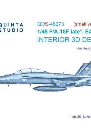 Boeing F/A-18F late / EA-18G 3D-Printed & colored Interior on decal paper (Hobby Boss) (Small version) Lage Kosten