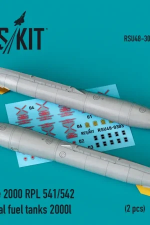 Dassault-Mirage 2000 RPL 541/542 external fuel tanks 2000lt (2 pcs) 3D-Printed Accessoire Lage Prijs