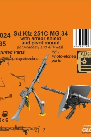 Sd.Kfz 251C MG 34 with armor shiels and pivot mount 1/35 Must-Have