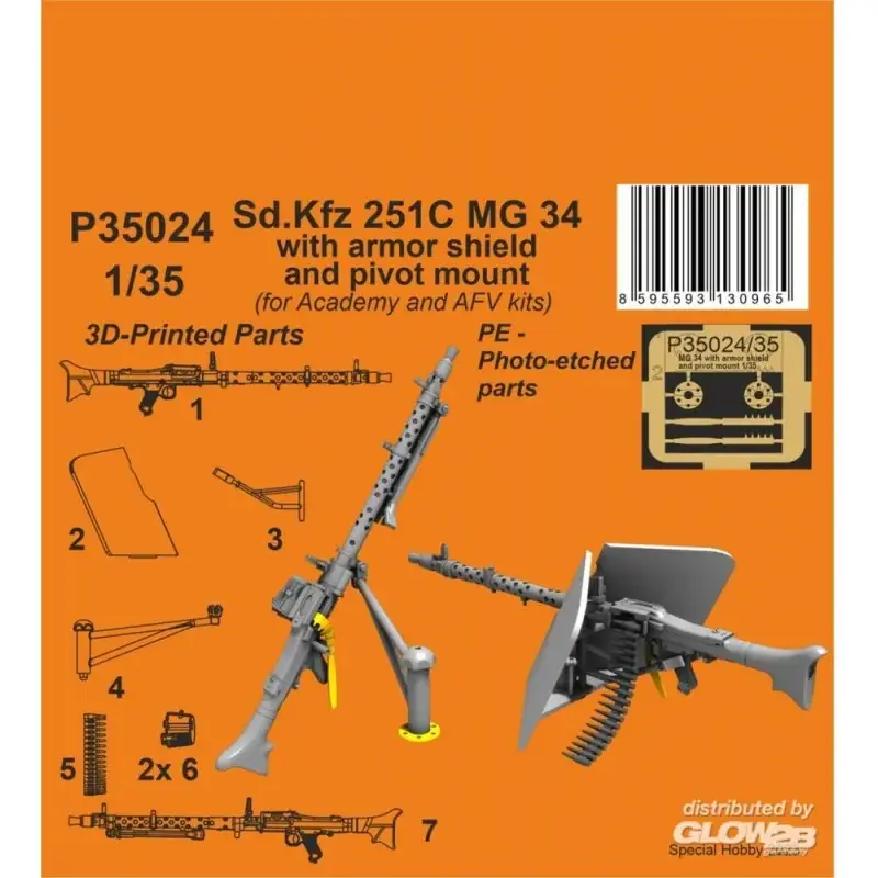 Sd.Kfz 251C MG 34 with armor shiels and pivot mount 1/35 Must-Have