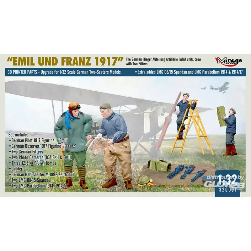 Weekendaanbieding WWI German FA(A) Units Crew 'Emil und Franz 1917' w/Equipment Schaalmodel
